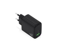 Cargador de Pared GaN Aisens A110-0972- 1xUSB Tipo-C- 1xUSB- 45W- Negro