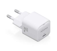 Cargador de Pared GaN Aisens ASCH-30W1P018-W/ 1xUSB Tipo-C/ 30W
