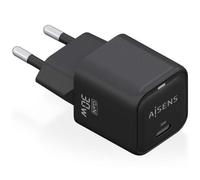 Aisens cargador gan 30w, 1xusb-c pd3.0 qc4.0, negro
