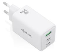 Cargador de Pared GaN Aisens ASCH-65W3P072-W/ 2xUSB Tipo-C/ 1xUSB/ 65W/ Blanco