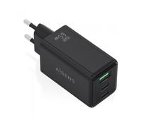 Cargador de pared gan aisens asch-65w3p073-bk/ 2xusb tipo-c/ 1xusb/ 65w/ negro