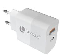 Cargador de Pared GaN Leotec LECSPH30W2W/ 1xUSB Tipo-C/ 1xUSB/ 30W