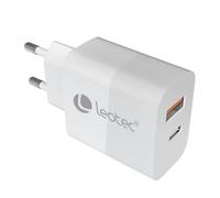 Cargador de pared gan leotec lecsph30w2w/ 1xusb tipo-c/ 1xusb/ 30w