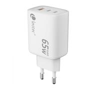 Cargador de pared gan leotec lecsph65w3w2/ 2xusb tipo-c/ 1xusb/ 65w