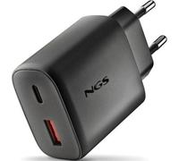 NGS Cargador de pared ERA 45W GaN USB-C y USB-A, carga rápida, negro
