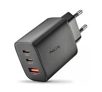 Cargador Pared Gan 2xusb-c + Usb-a 65w Negro Ngs