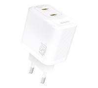 Cargador de pared GaN PD de 45 W con 2 puertos USB-C - blanco