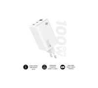 Cargador Subblim SUBCHG-6G1003 GaN 100W USB-C+C+A compacto universal blanco