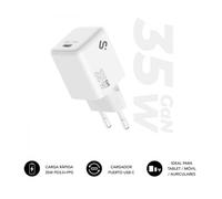 Cargador GAN 35 W SUBBLIM USB-C, PD 3.0 & PPS, Rápido para MacBook Air, iPad Pro/Air, Galaxy Tab S9, iPhone 16-12, Pixel 9, Xiaomi Pad 6, Compacto y Seguro