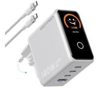 Cargador de pared GaN Vention 140W 3 USB-C + USB-A pantalla LED