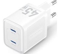 Cargador de Pared GaN Vention FEFW0-EU 2xUSB-C 45W Blanco