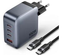 Cargador de Pared GaN Vention TZ-FETH0-EU 100W 3xUSB-C 1xUSB-A Cable 1m Gris