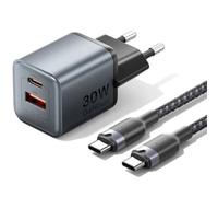 Cargador de Pared GaN Vention TZ-FEWH0-EU/ 1xUSB Tipo-C/ 1xUSB/ 30W
