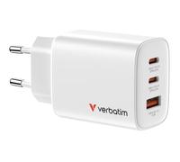 Cargador de pared gan verbatim essentials/ 2xusb tipo-c/ 1xusb/ 65w