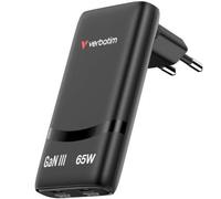 Cargador de Pared GaN Verbatim Fold n Go/ 2xUSB Tipo-C/ 65W