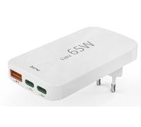 CARGADOR DE PARED HAMA 65W PLEGABLE 2xUSB-C PD 1xUSB-A MINICARGADOR COLOR BLANCO