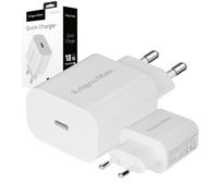 Cargador de pared KrugerMatz USB-C PD QC 3.0 de 18 W