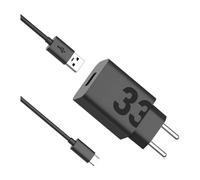 Cargador de Pared MOTOROLA TurboPower (Negro - USB-A x 1 - Enchufe EU)