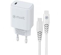 Cargador de Pared Muvit For Change MCPAK0044/ 1xUSB Tipo-C + Cable USB Tipo-C/ 20W