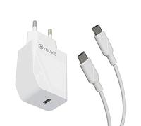 Cargador de Pared Muvit For Change MCPAK0044/ 1xUSB Tipo-C + Cable USB Tipo-C/ 20W