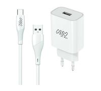 Cargador de pared MYWAY MYWEPAK0002 1xUSB 15W + Cable USB Tipo-C 1.2m Blanco
