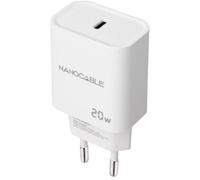Cargador de Pared Nanocable 10.10.2005/ 1xUSB Tipo-C/ 20W/ Blanco