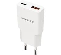 Cargador Pared 1xusb-c Pd 1xusb-a/qc 20w Blanco Nanocable