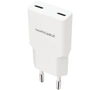 Cargador Pared 2xusb-c Pd 20w Blanco Nanocable