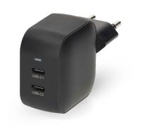 Cargador de pared Nedis WGCHA35WBK GaN 35 W USB-C doble negro compacto