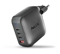Cargador de pared NGS BUD 165W 4 Puertos 3 USB-C 1 USB-A Carga rápida Negro