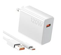 Cargador de pared rápido de 120 W para Xiaomi Charger Hypercharge de 100 W y 90 W, cable de 5 pies 6 A