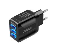 Cargador de Pared Rápido, Enchufe de Pared Cúbico USB 3 Puertos Carga Rápida, Cargador Portátil para Accesorios de Dispositivos Móviles en Viajes Hogar Residencia Negocio y Vacaciones