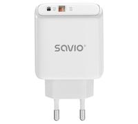 Cargador de pared Savio LA-12 20W USB-C USB-A Carga rápida