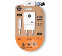 Cargador de pared tech one tech tec2221-1xusb tipo-c + cable usb tipo-