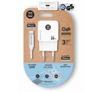 Cargador de pared Tech One Tech TEC2222 20W GaN Power Delivery USB-C y Lightning