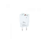 Cargador de Pared TooQ TQWC-GANQCPD30WT/ 1xUSB Tipo-C/ 1xUSB/ 30W