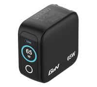 Verbatim Mini GaN Charger 65W con pantalla, 3 puertos USB-C Charger Power Adapter 2× USB-C & 1× USB-A, cargador rápido múltiple para MacBook, portátil, iPad, iPhone 17, Samsung- EU, Reino Unido