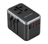 Cargador de pared universal vention fjfb0/ toma de corriente universal/ 2xusb tipo-c/ 2xusb/ 65w