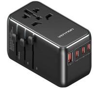 Cargador de Pared Universal Vention FJGB0/ Toma de Corriente Universal/ 3xUSB Tipo-C/ 1xUSB/ 120W