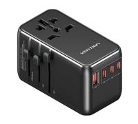 Cargador de pared universal vention fjgb0/ toma de corriente universal/ 3xusb tipo-c/ 1xusb/ 120w