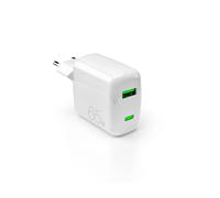 Cargador de pared USB-A USB-C GaN de 65 W - Blanco