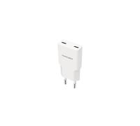 Cargador de pared USB-C 25W - Cable Nano - Doble puerto USB-C - Power Delivery - Carga rápida - 81x36x15 mm - Blanco