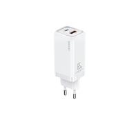 Cargador de pared USB-C/USB-A USAMS Power Delivery de 65 W, color blanco