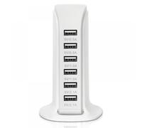 Cargador de pared USB de 6 puertos, estación de carga de escritorio Quick Charge 2.1, compatible con teléfonos, tabletas, smartphones y más