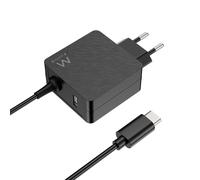 Ewent 45W Cargador Portatil de Pared USB C para Lenovo,HP,Macbook Pro/Air,Huawei,Acer,ASUS,DELL,Xiaomi, Samsung,Cargador Ordenador Portátil Tipo C con Cable de 1,5 Metros;Toma USB-A Adicional;Negro