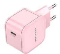 Cargador de pared Vention FEJP0-EU USB-C 20W GaN compacto rosa