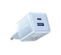 Cargador de pared Vention FEQL0-EU GaN 30W 2 puertos USB-C y USB-A Azul
