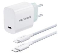 Cargador de Pared GaN Vention G13W0-EU/ 1xUSB Tipo-C + Cable USB Tipo-C/ 1xUSB/ 30W