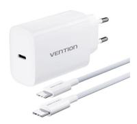 Cargador de pared Vention G14W0-EU 65W USB-C con cable trenzado 1 m