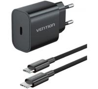 Cargador de pared Vention G17B0-EU 20W USB-C con cable Lightning Negro